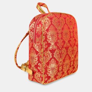 Ego Broccato Filo Oro Disegno Small - Rosso