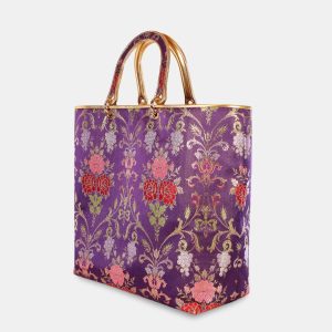 Erma Maxi Lampasso Filo Oro - Viola