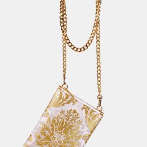 Astra Cross Body Broccato Filo Oro Disegno Regular - Bianco/Oro