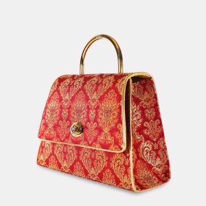 Lingotta Broccato Filo Oro Disegno Small - Rosso/Oro